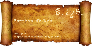Barthos Ákos névjegykártya